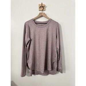 Athleta Women’s Uptempo Top Long Sleeve Thumb holes Sz Large Purple Activewear